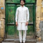 Off White Sequin Embroidered Waistcoat