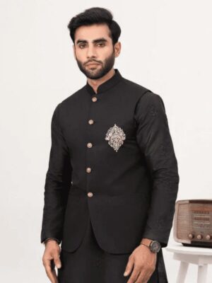 Black Embroidered Waistcoat (Bunch)