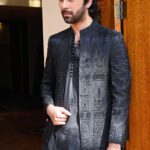 Black Embroidered Front Open Jacket (fk)