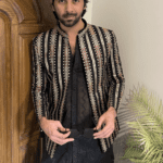 Elegant Black Multi Sequin Jacket for Mehndi