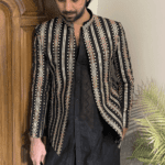 Elegant Black Multi Sequin Jacket for Mehndi