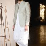 Sage Green Royal Embroidered Prince Coat