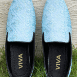 Sky Blue Embroidered Shoes