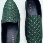 Emerald Green Embroidered Shoes For Mehndi