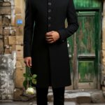 Royal Black Wedding Sherwani