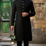 Royal Black Wedding Sherwani