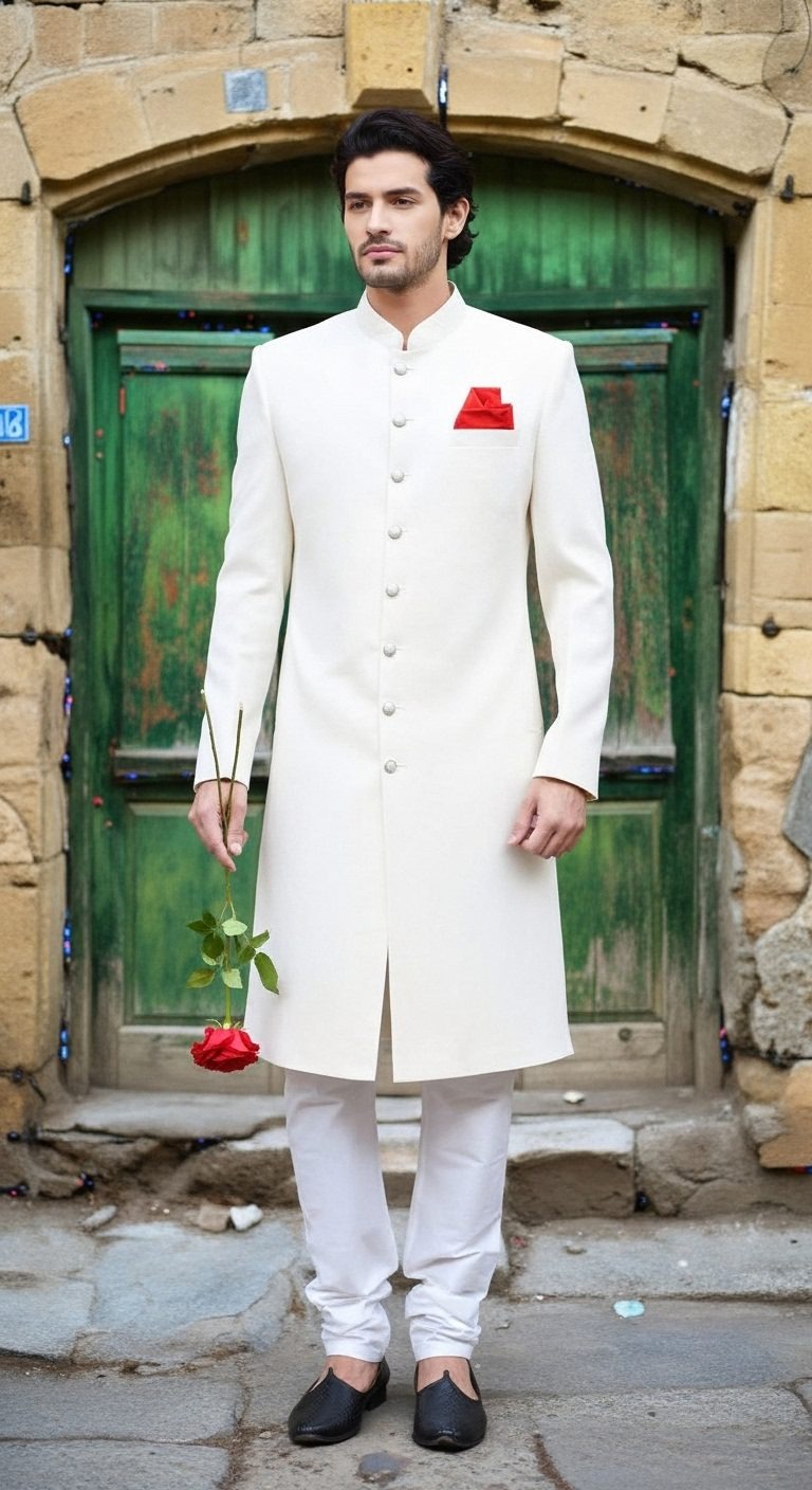 Elegant Off White Sherwani For Wedding