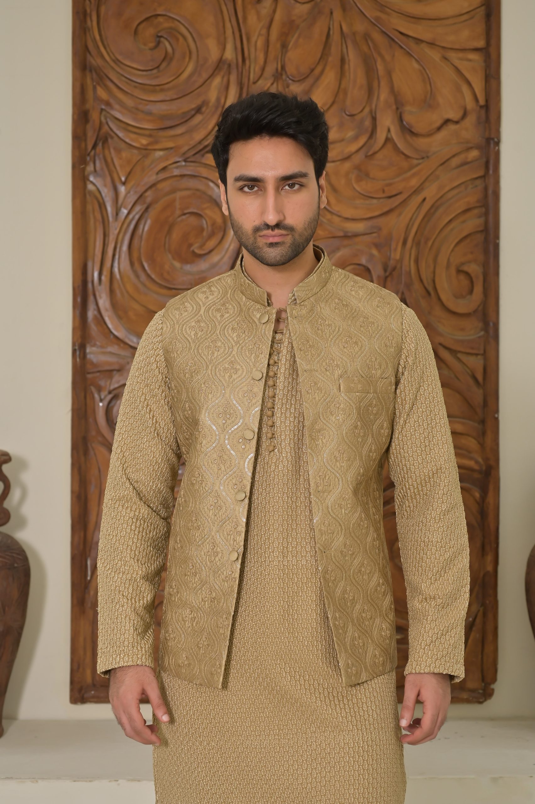 Golden Embroidered Waistcoat